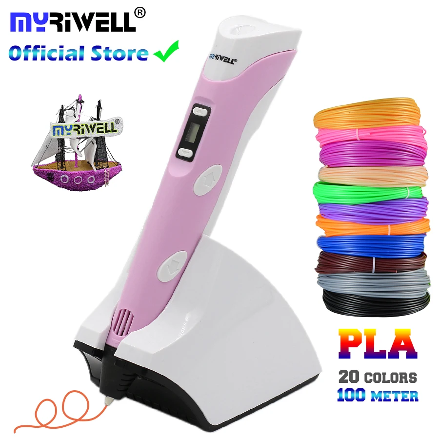 3d ручка Myriwell с беспроводной зарядкой и низкой температурой PCL/PLA 4 я для печати со