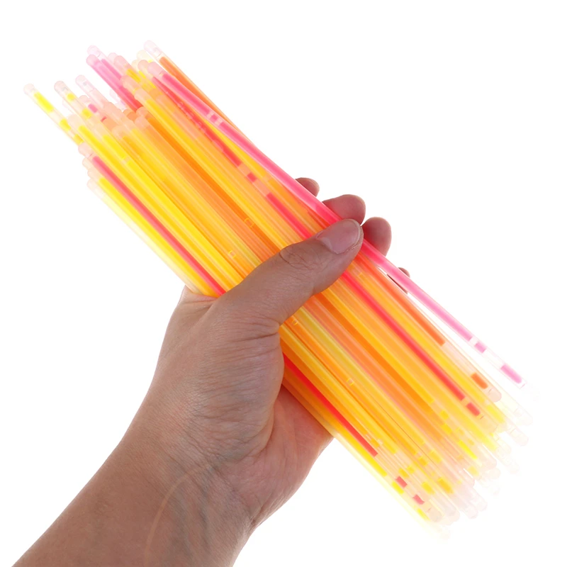 100 Pcs Funny Glow Stick Toys Christmas Party Neon Glowstick Light Stick Kids Glow in the Dark Fluorescent Bracelet Toy For Kids