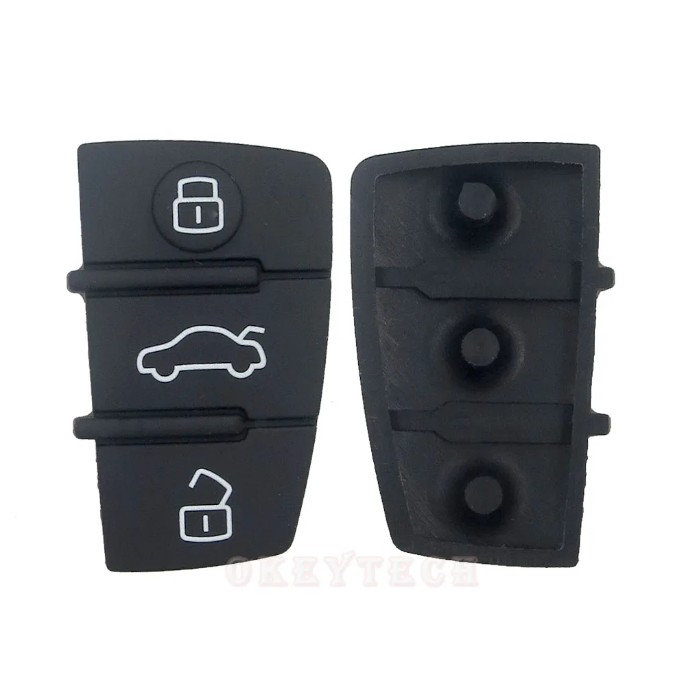 Best Good 50 pz/lotto 3 pulsante di ricambio Pad in gomma telecomando portachiavi per Audi A3 A4 A5 A6 A8 Q5 Q7 TT S RS portachiavi spedizione gratuita 10 4