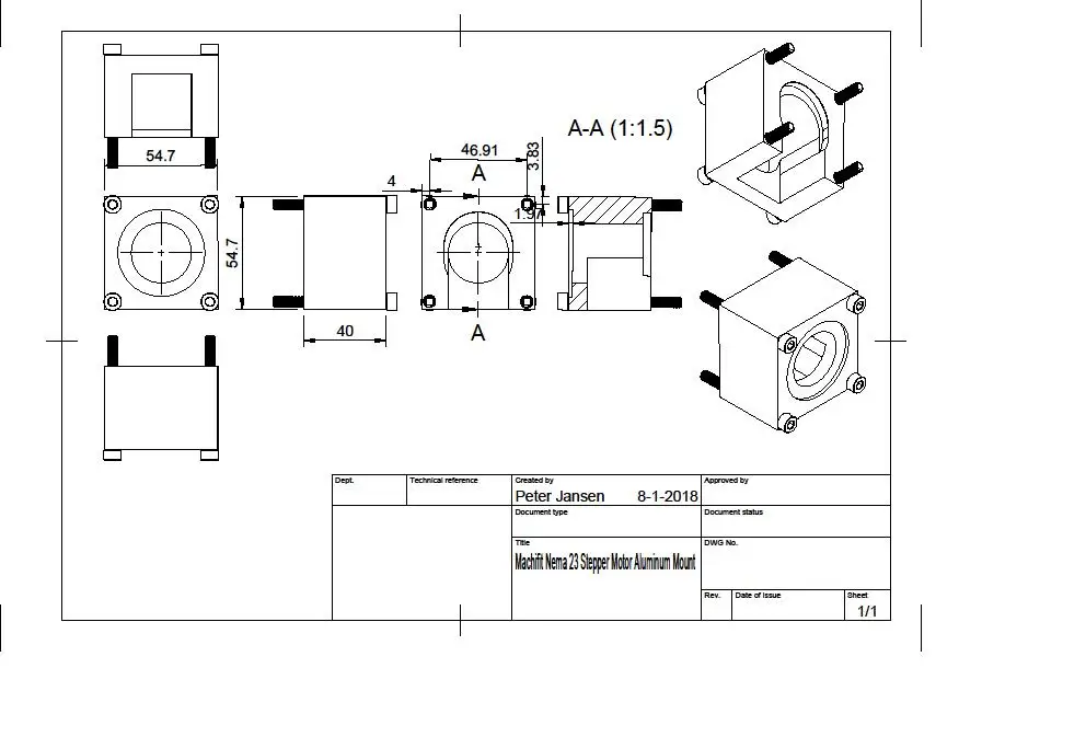 Machifit Nema 23 Stepper Motor Aluminum Mount Clamp Bracket For CNC Engraving Machine