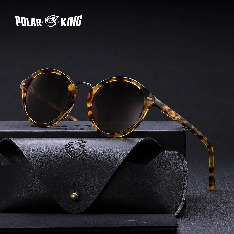 POLARKING Марка Vintage Круглые Поляризованные Мужские Солнцезащитные Очки Для
