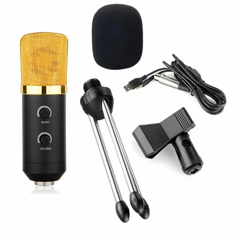 

Microphone Condenser Sound Recording Studio With Tripod 3.5mm Plug For Radio Braodcasting Singing Recording KTV Karaoke Computer