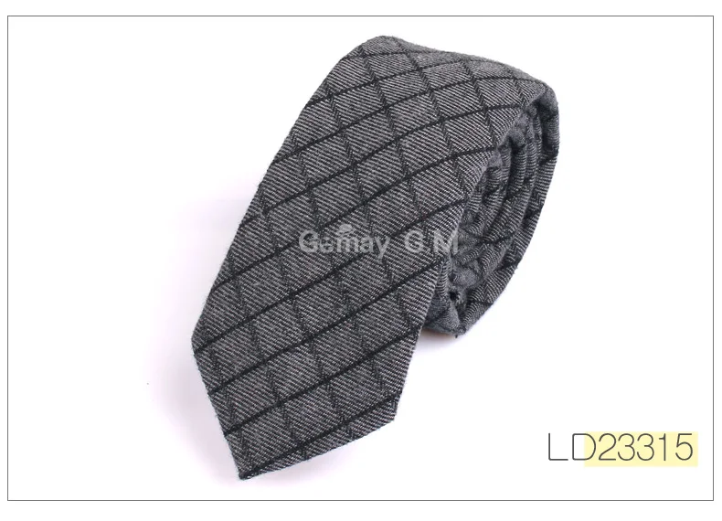 Новые повседневные клетчатые галстуки для мужчин, узкий хлопчатобумажный галстук для свадьбы, цветные мужские галстуки с круглым вырезом, деловой галстук, галстук для взрослых, галстуки - Цвет: LD23315