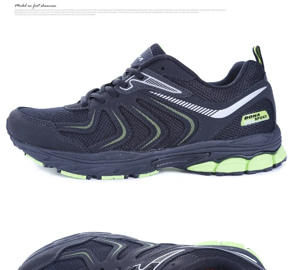 BONA New Arrival Hot Style Men Running Shoes Lace Up Breathable Comfortable Sneakers Outdoor Walking Footwear Men Free Shipping