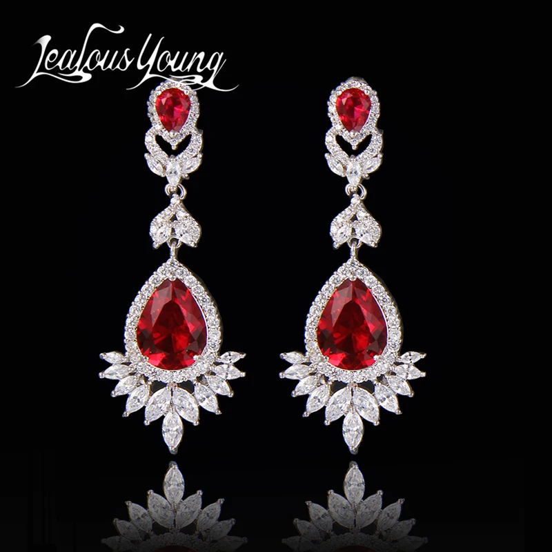 

Luxury Flower Dangle Earrings For Women Party Fashion Cubic Zircon Drop Earring New Arrival Trendy Crystal Earings 2017 AE191