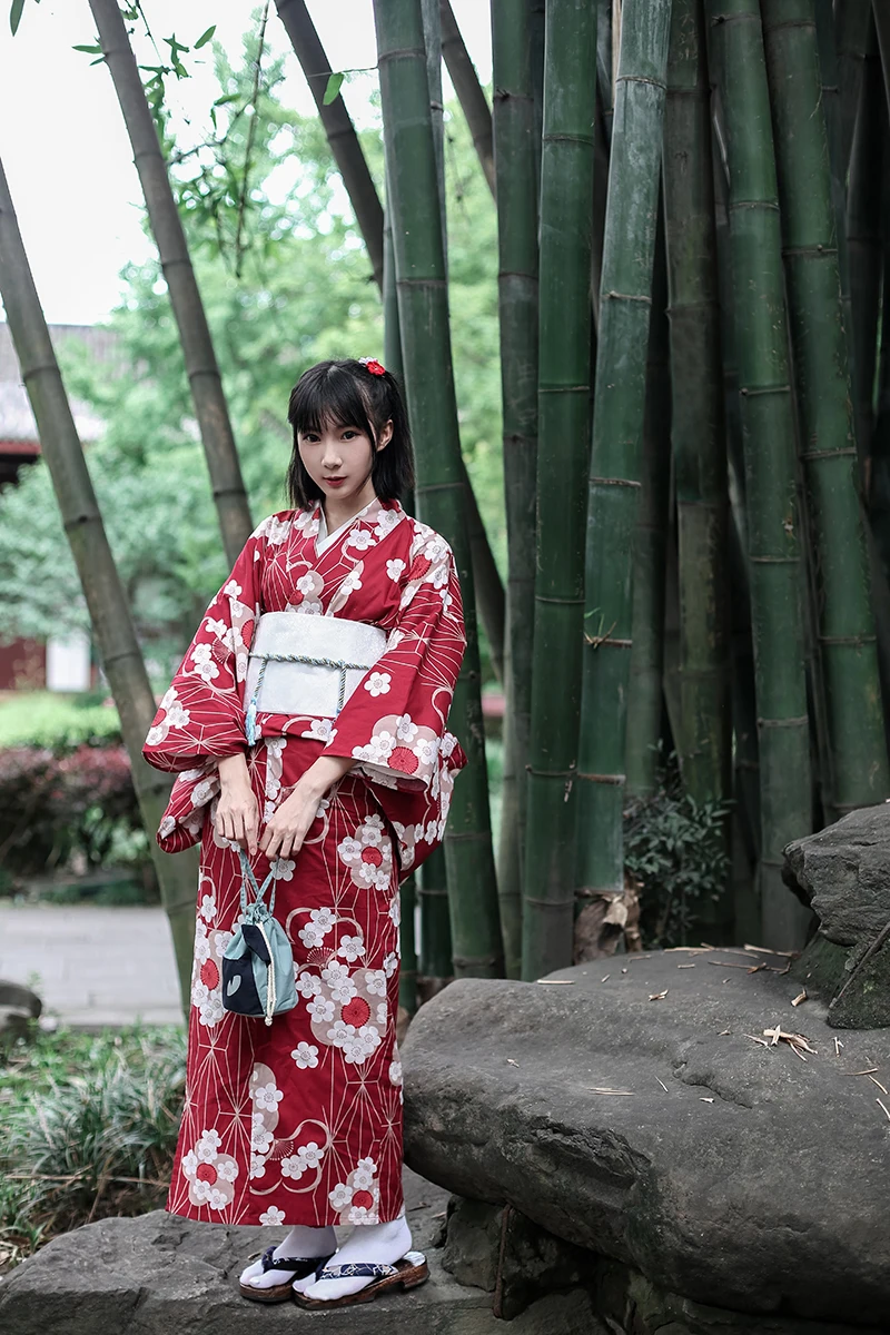 Традиционное японское цветочное кимоно с поясом, женское хлопковое платье юката, японское сексуальное платье для танцев и выступлений, карнавальный костюм A60514