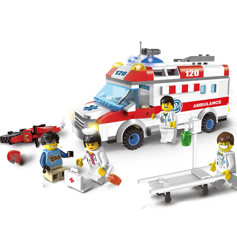 Models-building-toy-Enlighten-1118-Ambulance-Nurse-Doctor-First-Aid-328Pcs-Building-Blocks-compatible-with-lego (1)