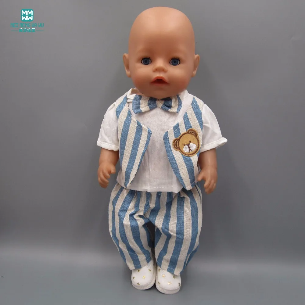 Baby Born Doll Clothes Striped casual suit fit 43cm Baby Born Zapf Doll