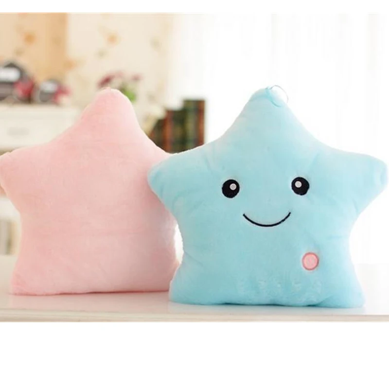 Creative Luminous Pillow Stars Stuffed Plush Toy Glowing Led Light Colorful Cushion Birthday Gifts Toys For Kids Children Girls