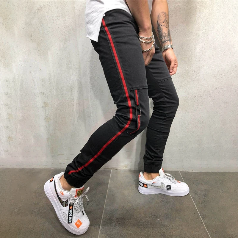 Black Jeans Men Hip Hop Stripe Slim Fit Denim Pants Male 2019 Casual Striped Pencil Denim Trousers Clothing Black Jeans Men Hip Hop Stripe Slim Fit Denim Pants Male 2019 Casual Striped Pencil Denim Trousers Clothing