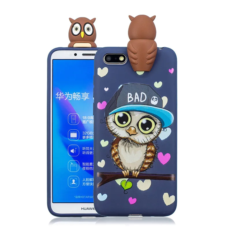 Чехол для телефона Huawei Honor 7A русской версии 3D единорог панда Сова силиконовый