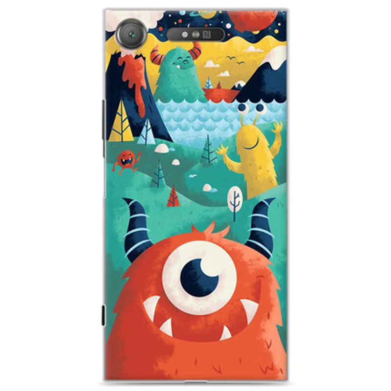 5 2 "XZ1 Мультфильм Окрашенные чехлы для Sony Xperia XZ1 чехол тонкий мягкий G8342