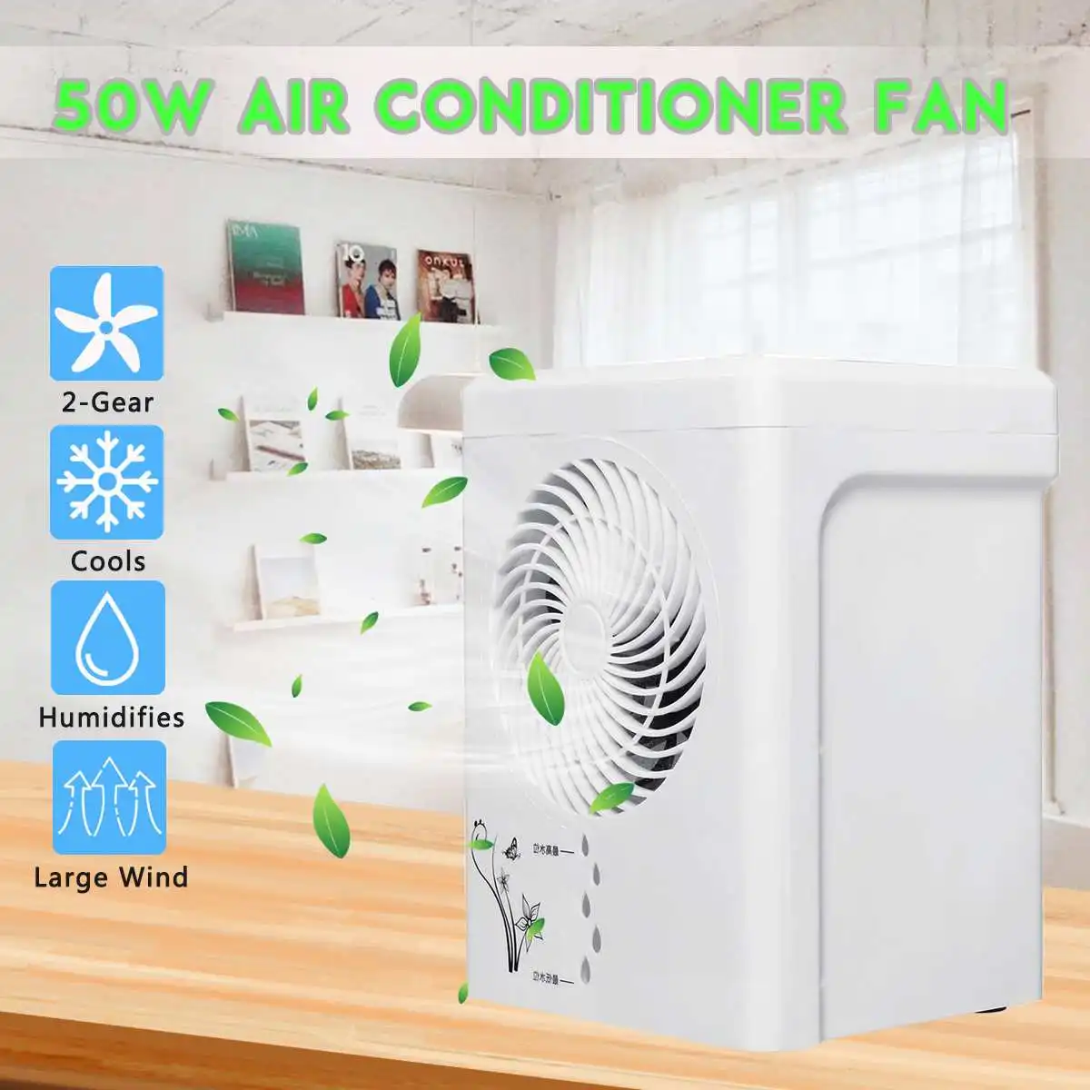 

220V Portable Air Conditioner Desktop Air Cooling Fan Humidifier Purifier Mini Air Cooler Fan Ventilation Exhaust Fan for Car Ho
