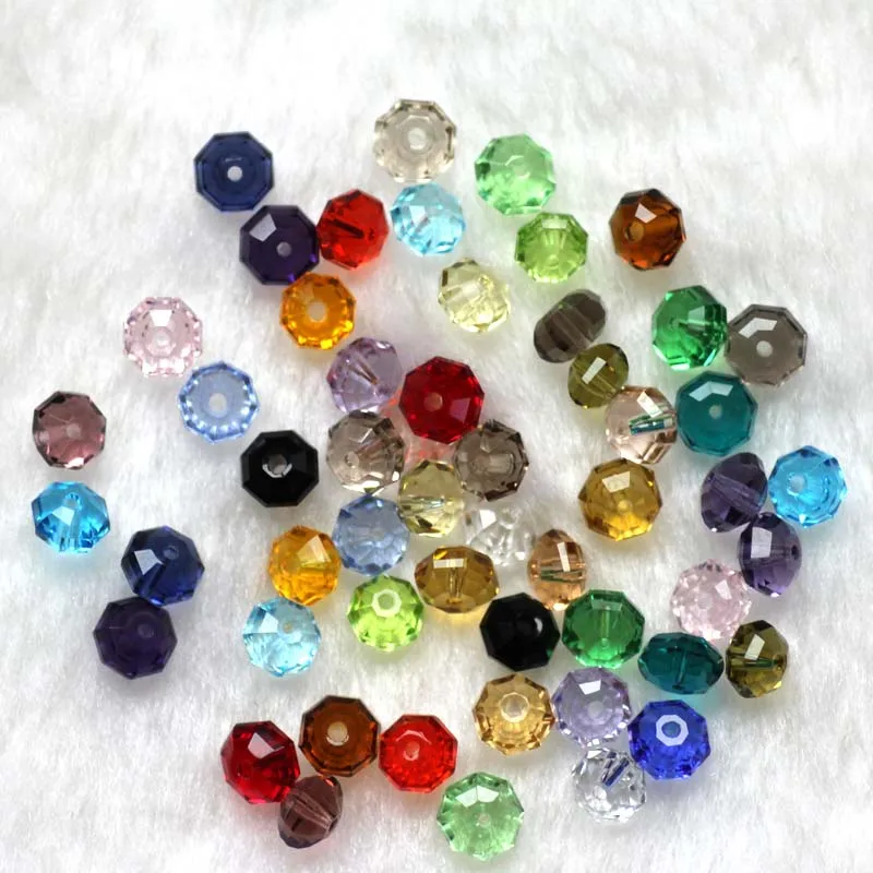 Бусины разделители круглые из хрустального стекла 18 цветов 100 шт.|spacer beads|for diybeads