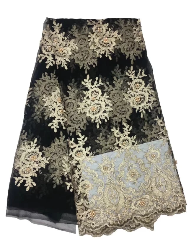 

Elegant Tulle French Lace Fabrics With Lots Of Beads 2017 Latest African Lace Fabric For Wedding Party Nigerian Lace