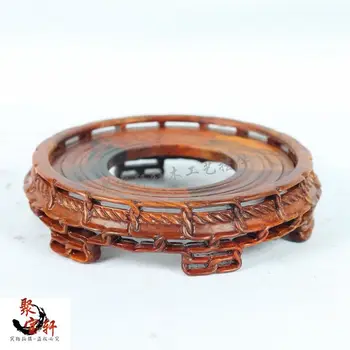 Stone carving rosewood mahogany wood carving handicraft circular base figure of Buddha vase furnishing articles rosewood carving annatto handicraft circular base of real wood of buddha stone are recommended vase furnishing articles