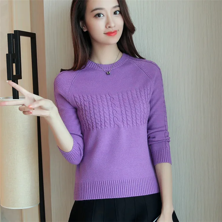 Spring Autumn Women's O neck Long-sleeve Knitwear Pullover Sweater Slim Women's Bottoming Shirt Short Warm Soft Knit Sweaters