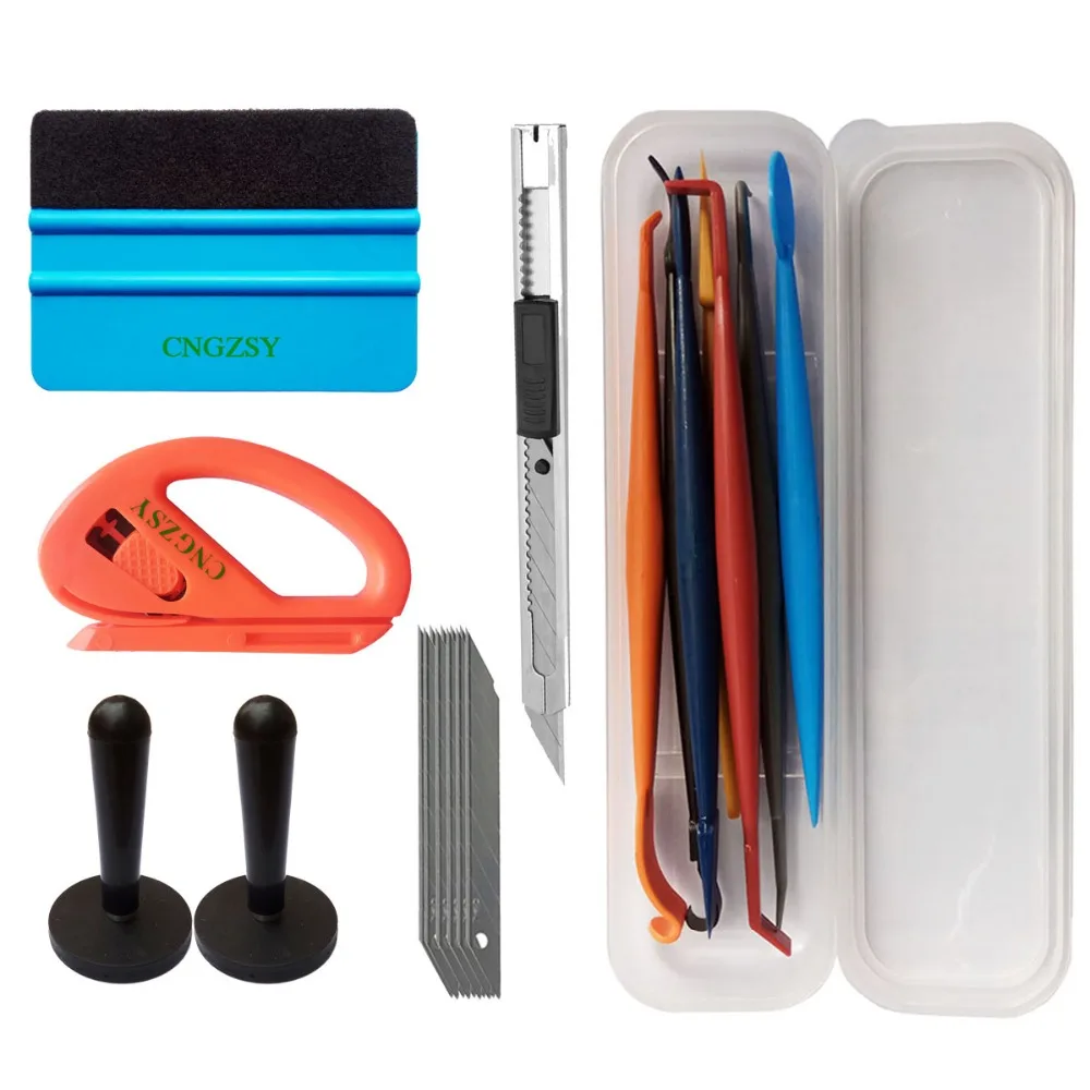 

Auto Window Tint Carbon Foil Film Magnet Holder Cutter Knife Vinyl Wrap Magnetic Squeegee Car Styling Tools Accessories Kit K93