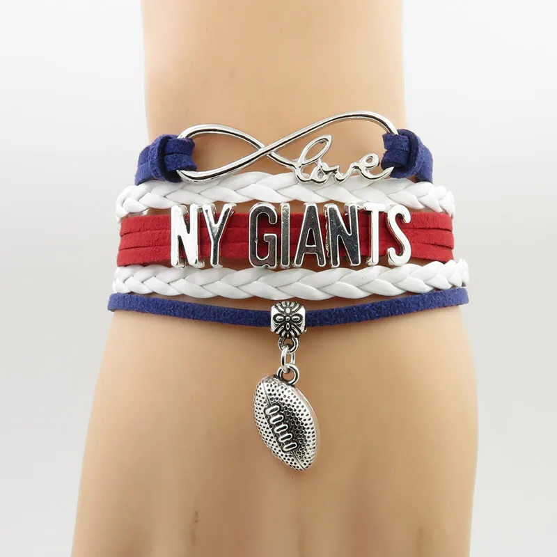fashion new york giants football Bracelet football Charm football fan's