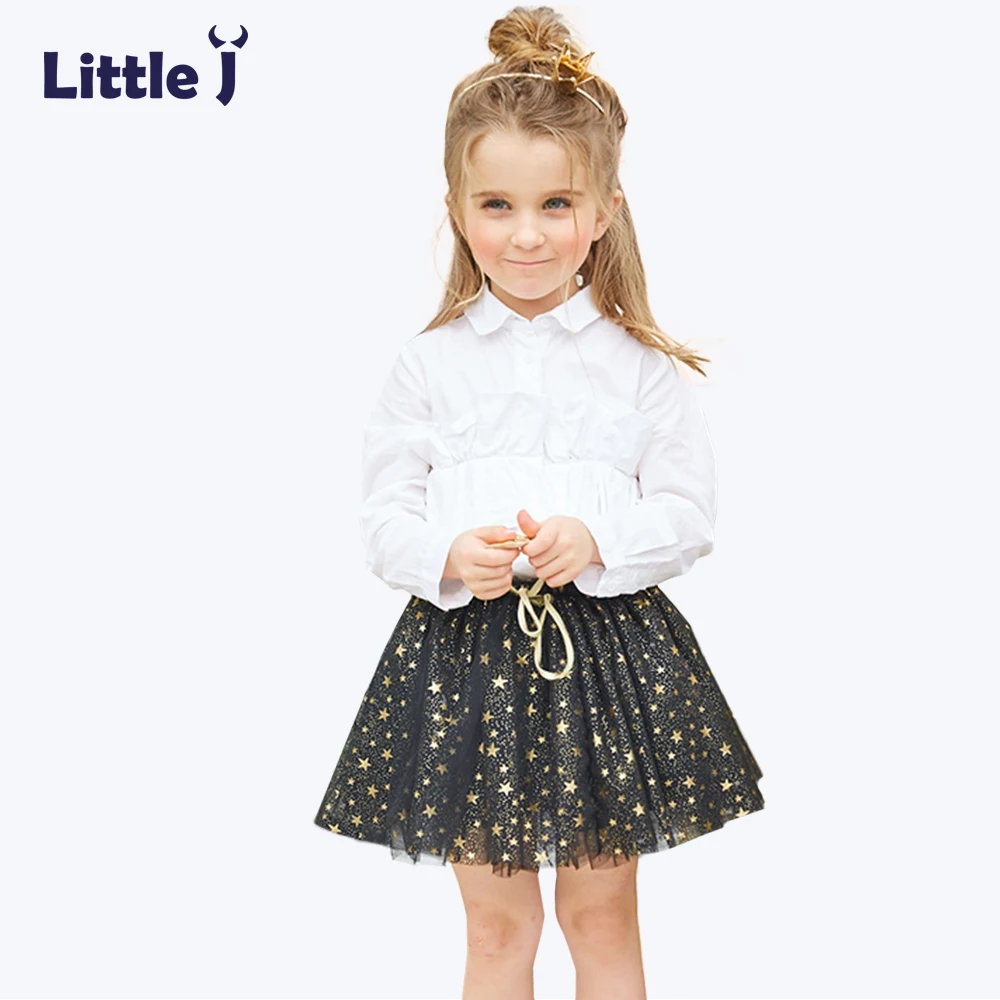 Little J Summer Girls Black Baby Tutu Dresses Candy Color Tulle Star
