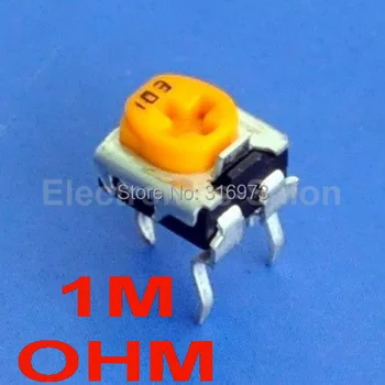 

(20 pcs/lot) 1M OHM Top-adjust Carbon Composition EVND-6FE Square Trimmer Potentiometer.