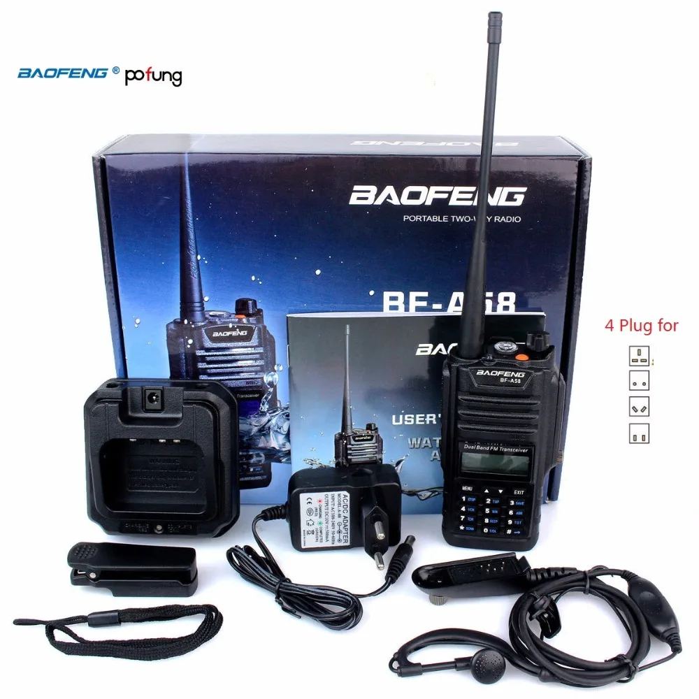 Baofeng A58 Водонепроницаемый ветчина трансивер 128ch Dual Band ip57 переговорные VHF/UHF 136-174/400-520 мГц двойной -D и двусторонней Радио