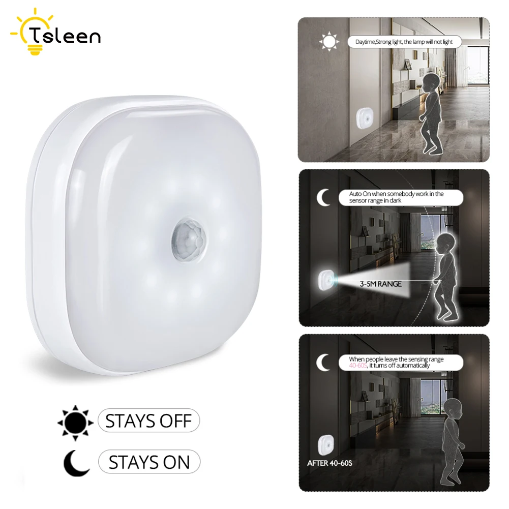 

TSLEEN children's moon lamp luminaria Motion Sensor Light Cordless 3*AAA Battery Powered LED Night Lamp light Cool White