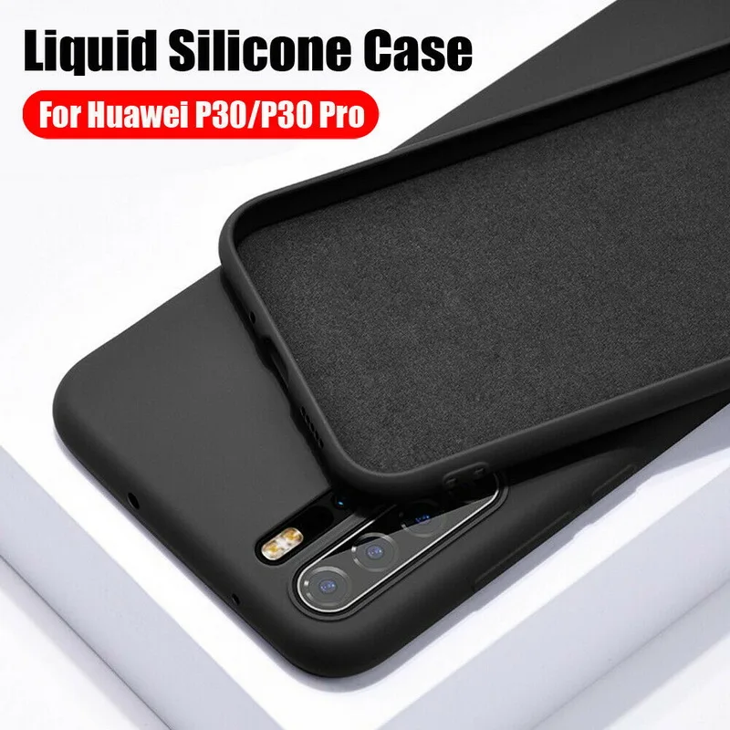 

Liquid Silicon Case For Huawei P30 P20 Pro Mate 20 Lite P Smart Plus Nova 4 4E 3 3i Y6 Y7 Pro Y9 2019 Honor 8X Silky Soft Cover