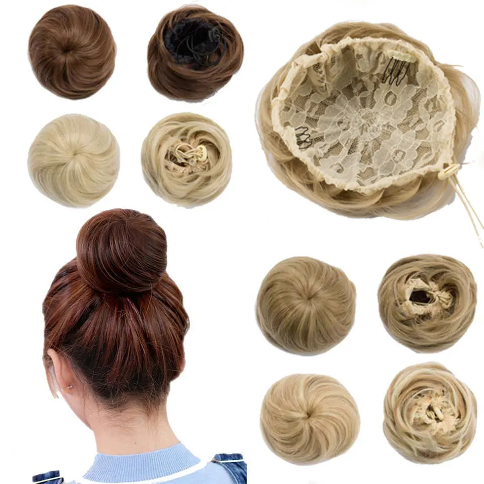 S noilite 45g Girls Bun Natural Hair Chignon Synthetic Donut Roller