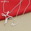 DOTEFFIL 925 Sterling Silver Cross Pendant Necklace 18 Inch Snake Chain For Woman Fashion Wedding Engagement Party Jewelry ► Photo 2/6