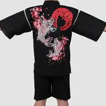 Мужской летний банный халат-кимоно с шортами традиционный японский хлопковый Пижамный костюм Винтажный Мужской домашний халат 062508