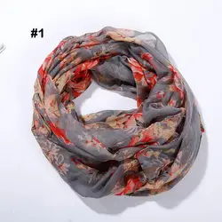 С цветочным узором кольцо шарф плотная вискоза шейный платок Новый трубки Шарфы для женщин теплые для Для женщин Цветочный Дизайнер Леди