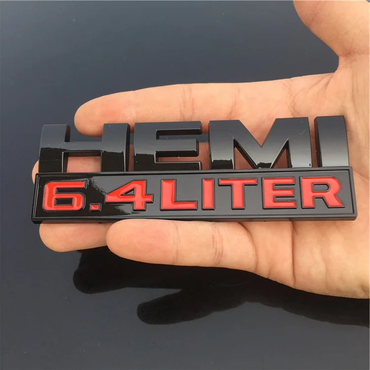 HEMI 6,4 литровые значки-наклейки Эмблемы - Название цвета: Black Glossy