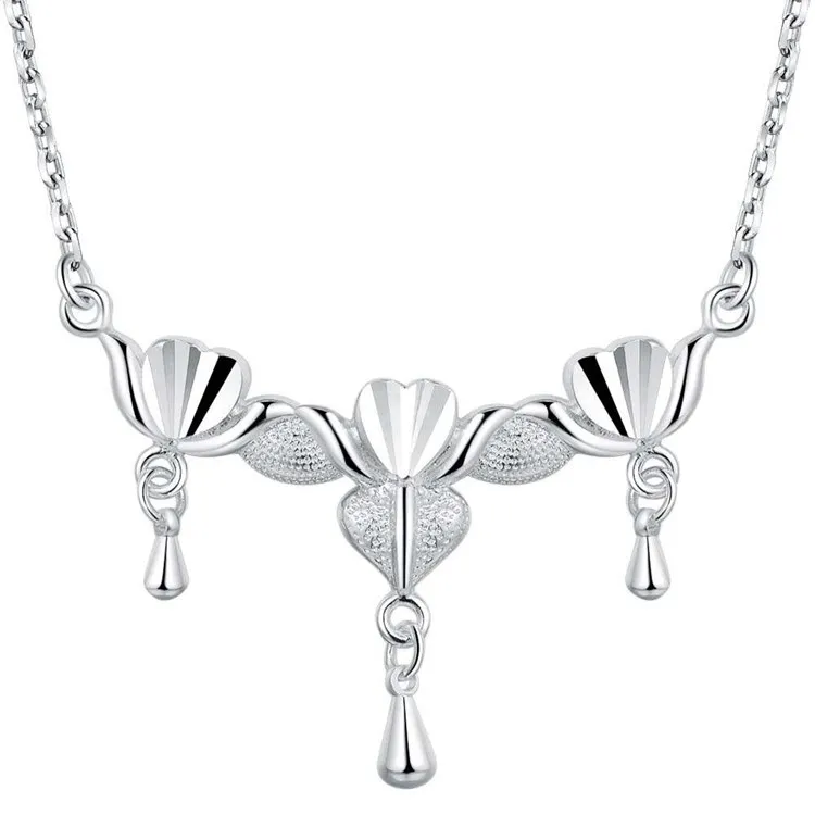 

wholesale High quality silver Fashion jewelry chains necklace pendant WN-801