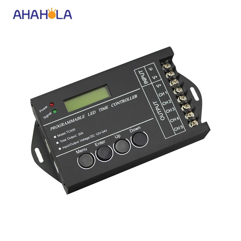 tc420 programmable led time controller, 12/24v 4A/channel led time controller