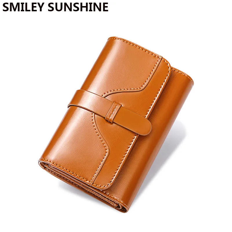 SMILEY SUNSHINE женский кошелек из натуральной кожи роскошный брендовый короткий на