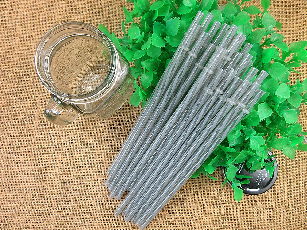 

wholesale Grey striped plastic straws Reusable Biodegradable Distored Color Beverage drinking Straws(100pcs/lot)