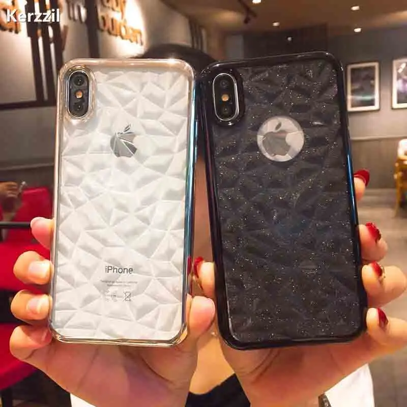 Kerzzil Роскошные Желе Чехлы для телефона с покрытием iPhone X 10 мягкий ТПУ блестящий
