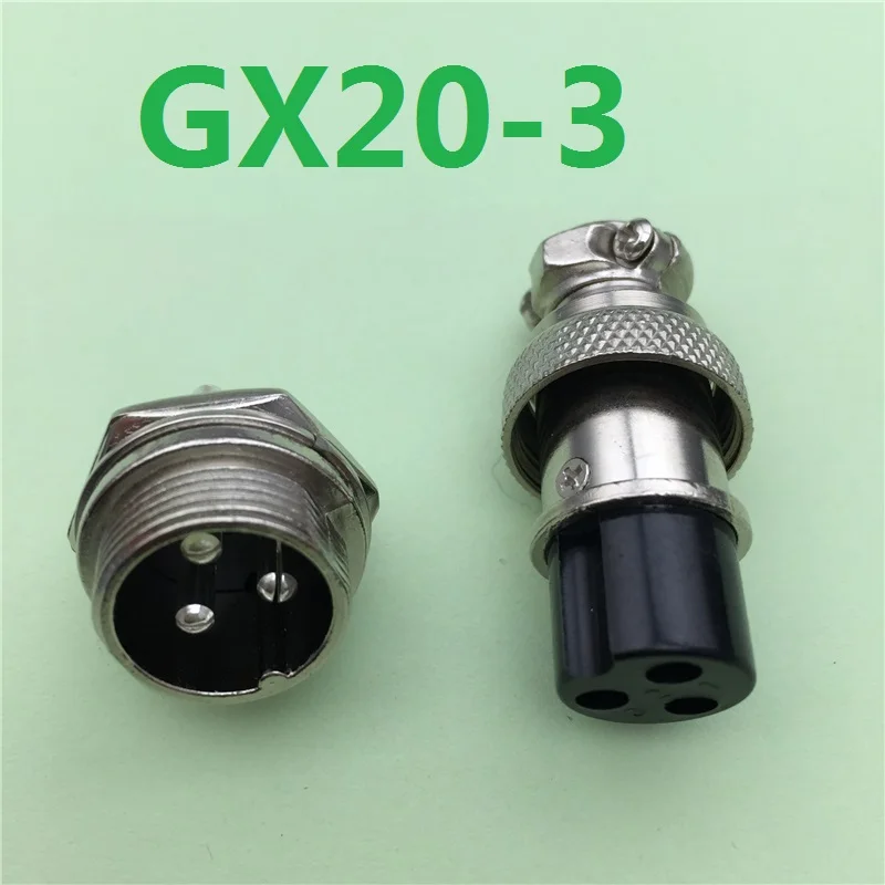 1pcs GX20 3 Pin Male & Female 20mm Wire Panel Connector Aviation Plug L95 GX20 Circular