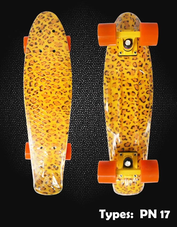 22 дюймовый пластиковый мини скейтборд Крейсер длинная доска банан Ретро скейт лонгборд с графическим принтом детский скутер