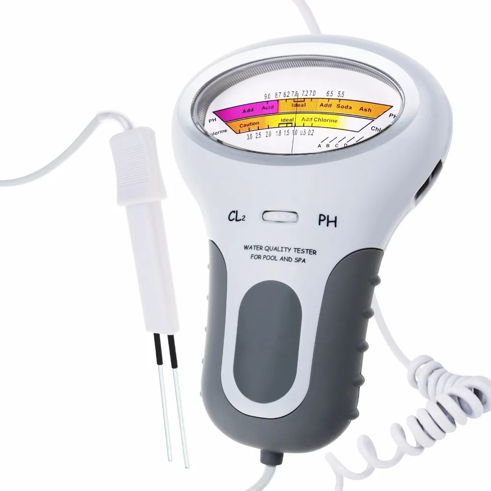 Chlorine Tester, PH & Chlorine Cl2 Level Meter Tester Test Monitor