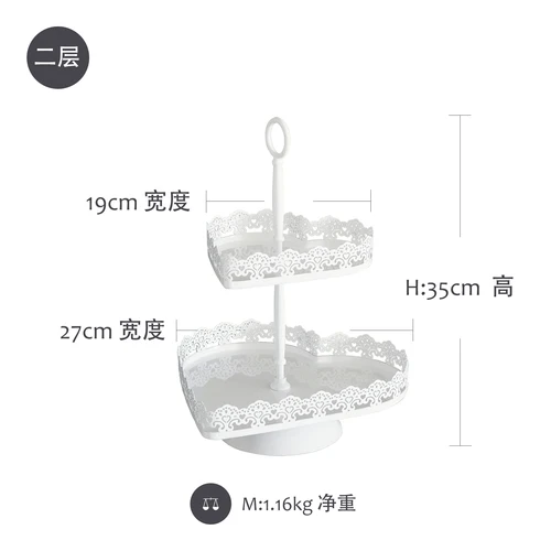 В форме сердца 2/3 ярусов подставки для кексов десертная тарелка Сладкая настольная подставка для торта украшения торта инструменты лотки 1 шт - Цвет: 2 Floor