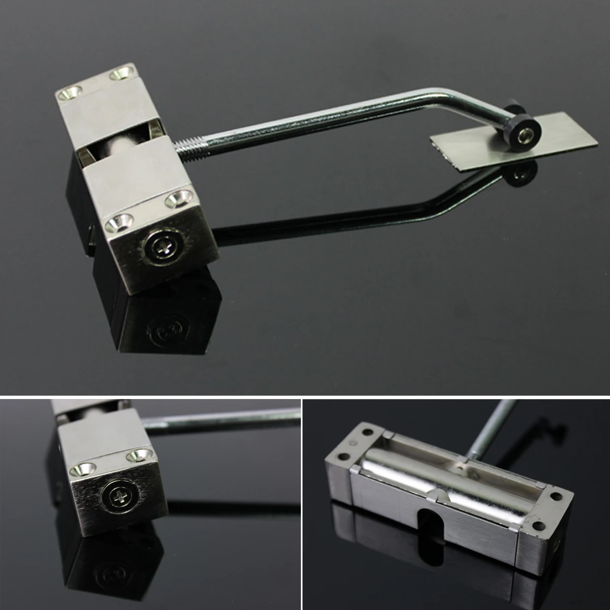 1pc Automatic Mounted Spring Door Closer Stainless Steel Adjustable Surface Door Closer 160x96x20mm
