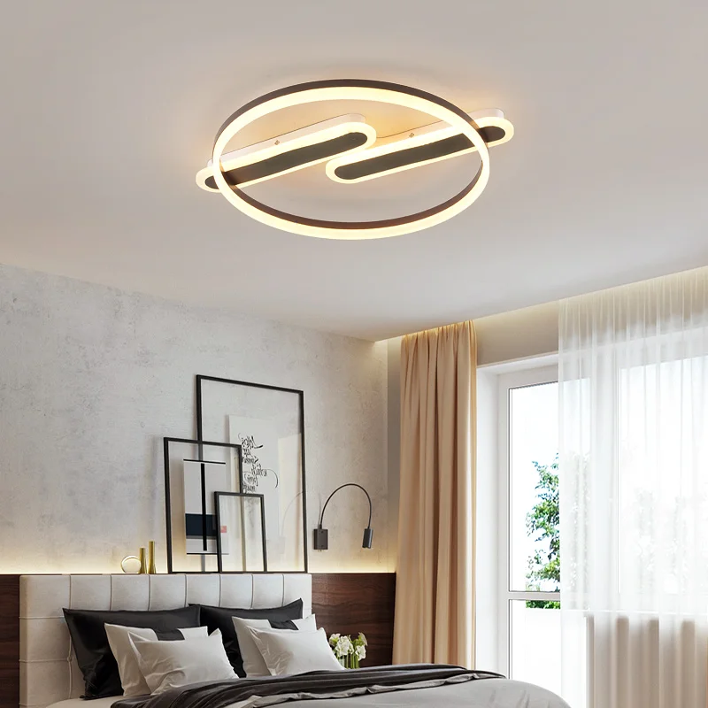 Скандинавские потолочные светильники, светодиодный светильник для спальни, кабинет, кухня, белый, коричневый, поверхностный монтаж