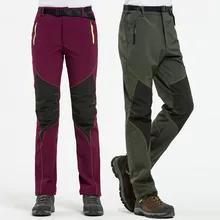 NUONEKO Новые мужские и женские флисовые софтшелл походные брюки зимние уличные спортивные брюки треккинговые лыжные водонепроницаемые брюки PM18