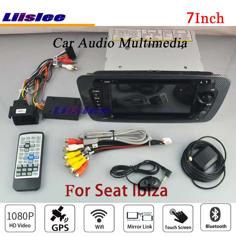 Clearance Liislee For Seat Ibiza - Car Stereo Android Radio DVD Player FM BT Wifi GPS MAP NAV Navigation 1080P System Original NAVI Design 2