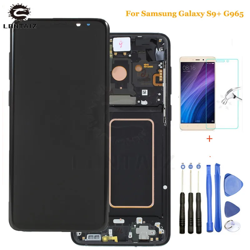 

ORIGINAL SUPER AMOLED Replacement for SAMSUNG Galaxy S9 LCD Touch Screen Digitizer with Frame S9 Plus LCD G965 with Frame