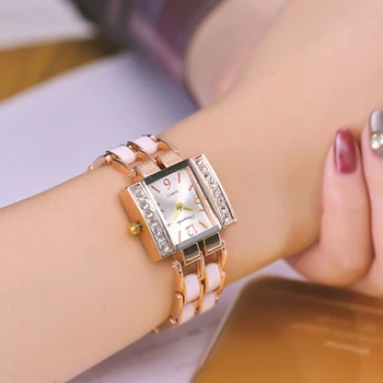

2018 hot seller women luxury diamond fashion alloy quartz wristwatches girls office ladies dress rose gold electronic clock