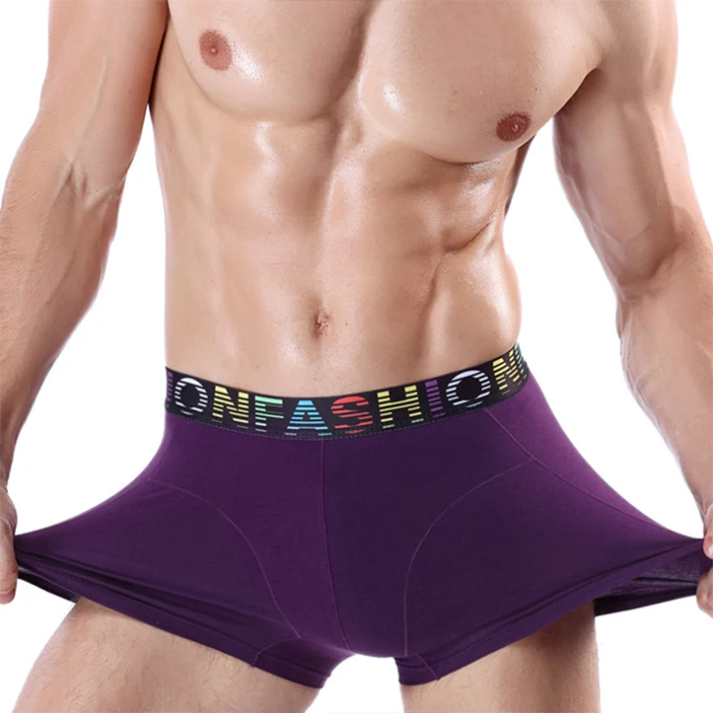 Men's Cotton U convex Boxer Shorts Tide Men Breathable Elastic Boxers Print Letter Male Underwears Fashion | Мужская одежда
