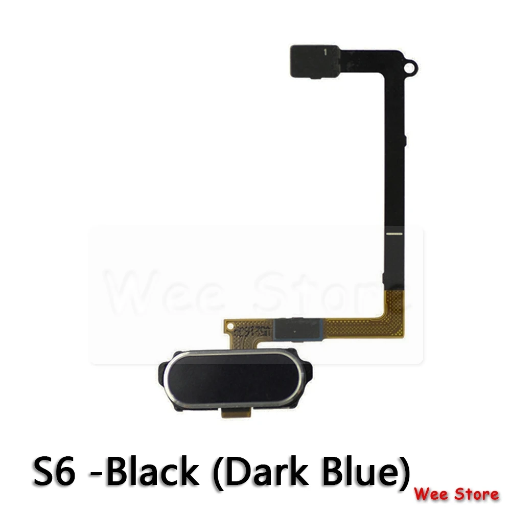 Для samsung Galaxy S6 Edge Plus G920f G925h G928f G920v G920t G920s домашняя кнопка датчик отпечатков пальцев гибкий кабель - Цвет: S6 Black